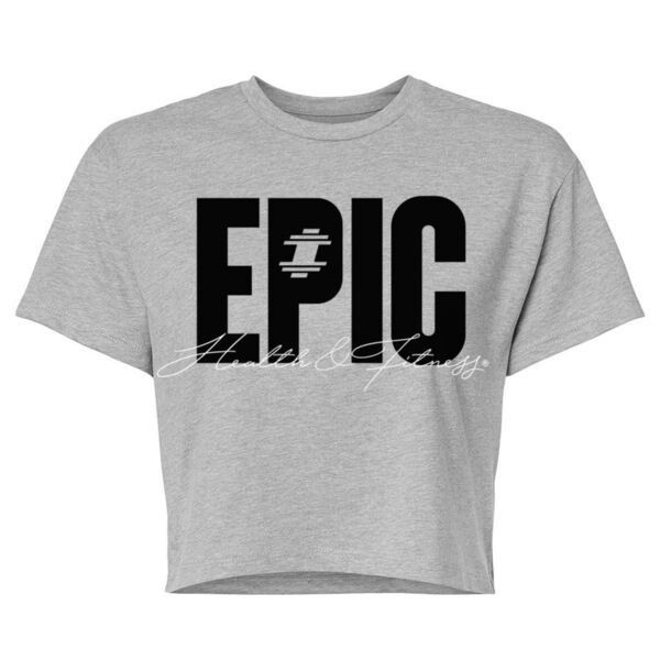 BLOCK SCRIPT - WOMEN'S CROPPED T-SHIRT - LIGHT GRAY HEATHER - $K8Q9GU$ Thumbnail